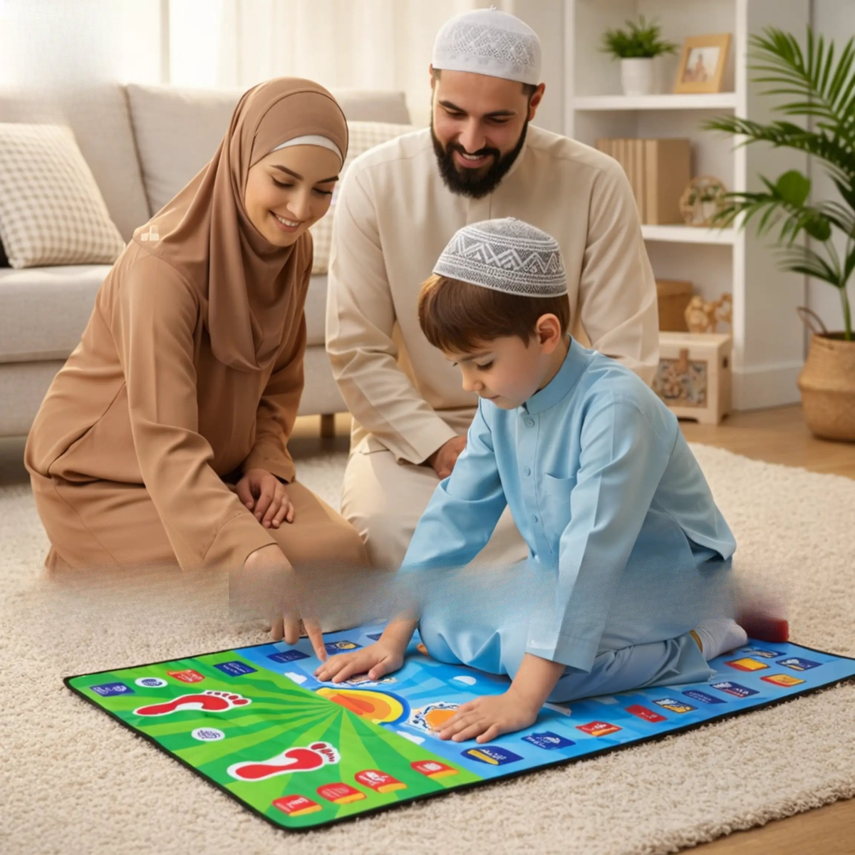 my salah mat blue kids prayer mat
