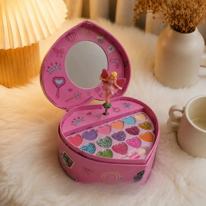 Princess musical makeup kit with rotating doll for girls