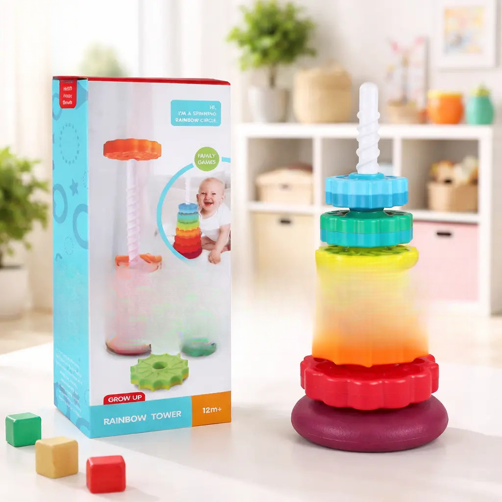 Rainbow tower spinning circle toy ToysWalaPK