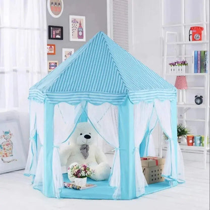 Kids Magical Castle Play Tent House with Fairy Lights, Indoor Outdoor Fun