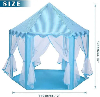 Kids Magical Castle Play Tent House with Fairy Lights, Indoor Outdoor Fun
