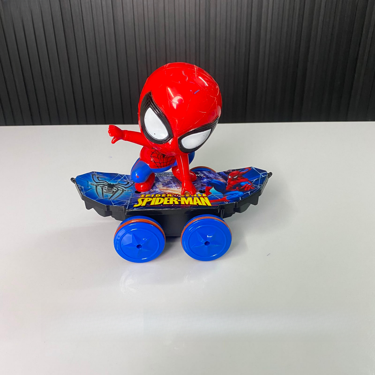 Remote control Spider-Man skateboard toy front view