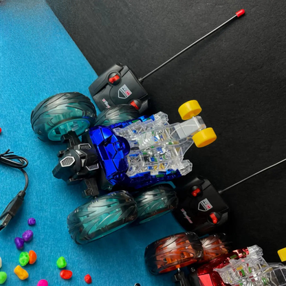 Kids RC stunt car with 360° spin and flip action
