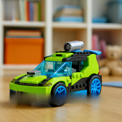 Kids colorful building bricks rally car set – ToysWalaPK