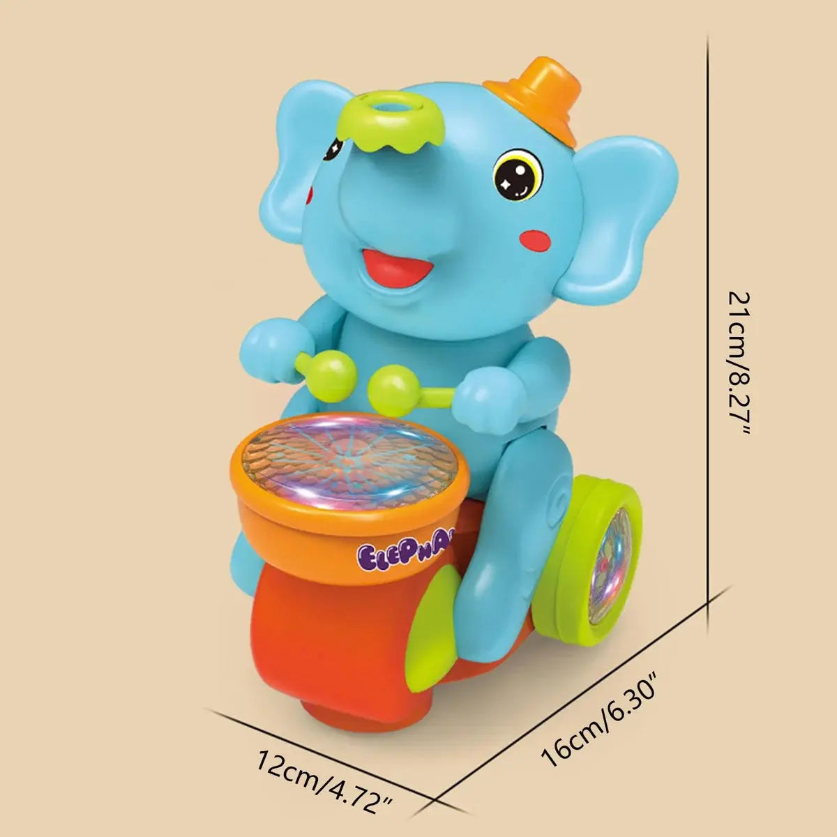safe plastic musical walking elephant toy
