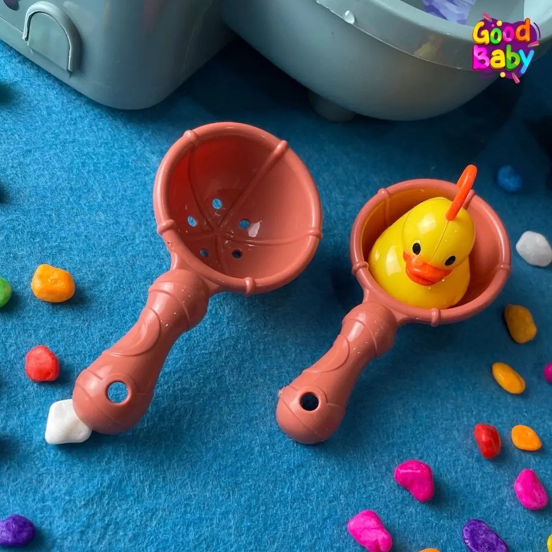 toddler fishing toy with magnetic rods and vibrant fish pieces