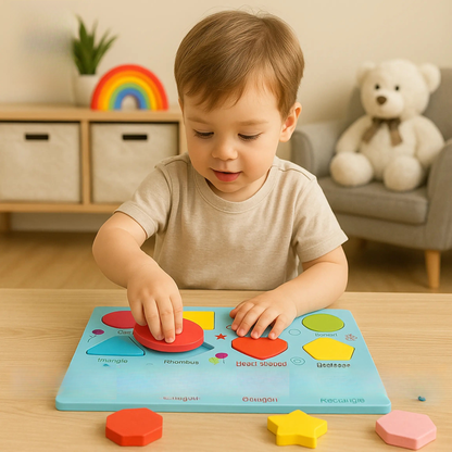 Montessori wooden learning board with alphabets